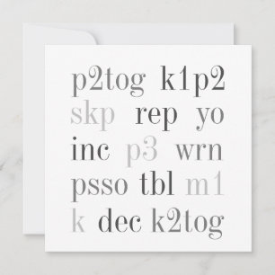 KNITTING WORDS - Placa plana quadrada de 5,25"