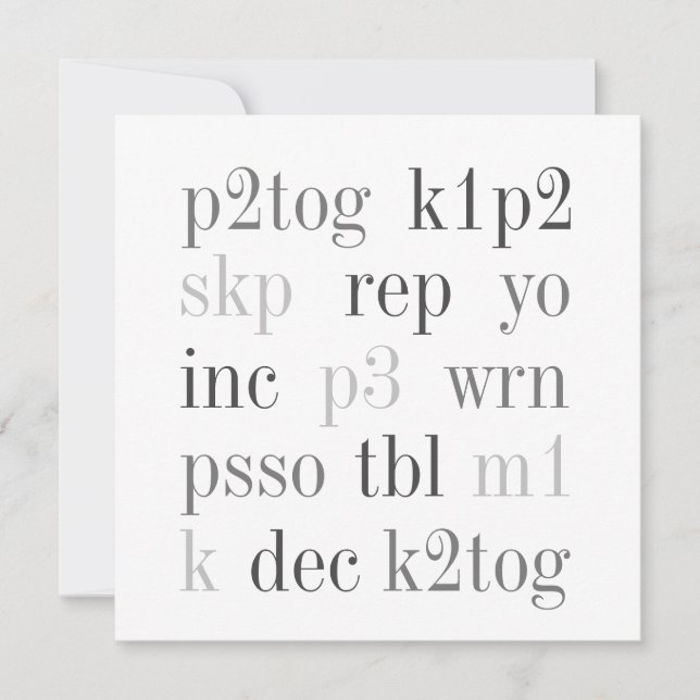 KNITTING WORDS - Placa plana quadrada de 5,25" (Frente)