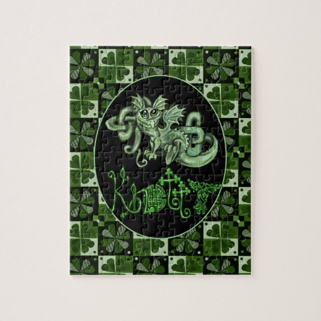 Knotty Celtic Knot Irish Dragon Quebra-cabeça (Vertical)