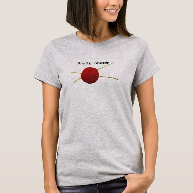 Knotty Knitter Camisa Básica de Mulher (Frente)