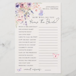 Know The Bride Butterfly Floral Bridal Shower