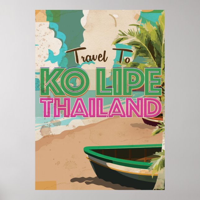 Ko Lipe Thailand Vintage vacage Poster (Frente)