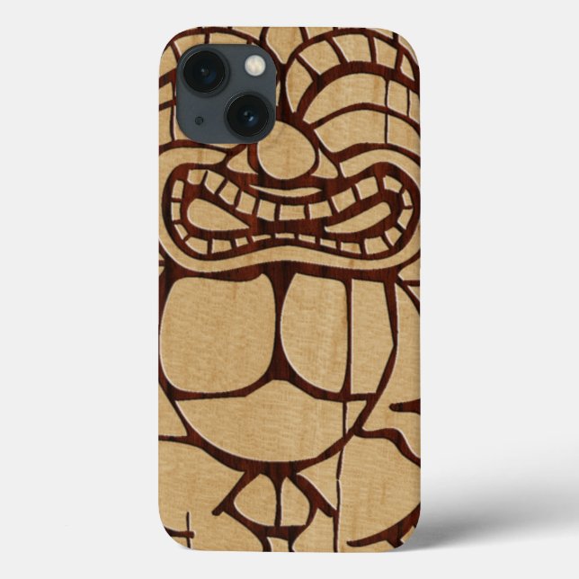 Koa Wood Tiki Ailani Surfboard iPad Air Case (Verso)