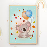 Koala Birthday Kids Room Poster Nursery Impressão<br><div class="desc">Os nossos posters são um apanhador de olhos absoluto. Os bons motivos são a ideia perfeita de presente para o nascimento ou chá de fraldas. As imagens encantadoras para o berçário podem inspirar a imaginação das crianças e encorajar a criatividade.</div>