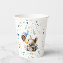 Koala Birthday Paper Cups