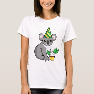 Koala bonito da festa de aniversário com camisa d
