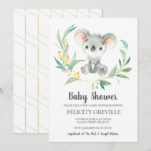 Koala Bush Baby Convites para chuveiro de bebês
