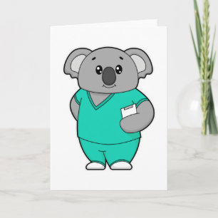 Koala como enfermeira com Bloco de notas