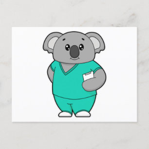 Koala como enfermeira com Bloco de notas