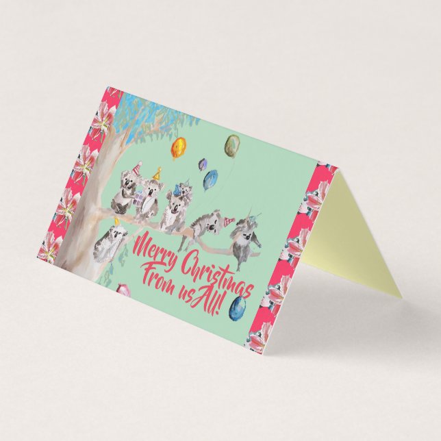 Koala Funny Feliz Natal de todos nós (Frente)