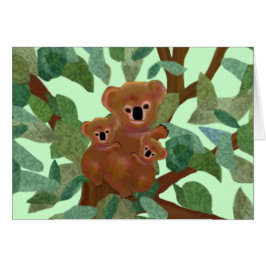 Koalas no cartão do eucalipto