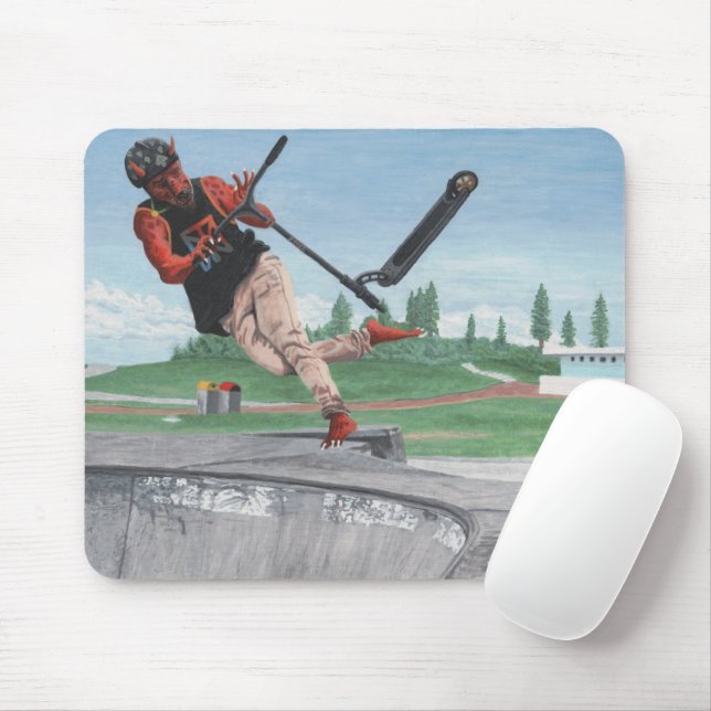 Kobold Kick Patinete Tricks Fantasy Art Mousepad (Com mouse)