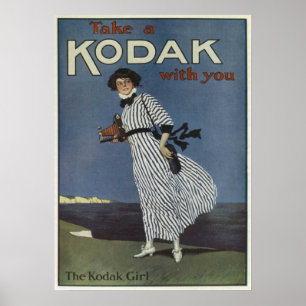 Kodak Girl Vintage Poster de propaganda em inglês