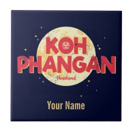 Koh Phangan com a ilha de colheita de lua Tailândi