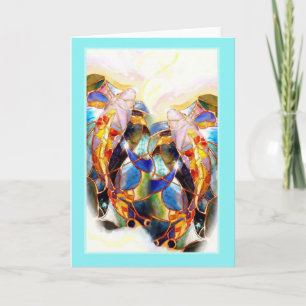 Koi Fish Amava Cartão de Saudação Românico de Verã