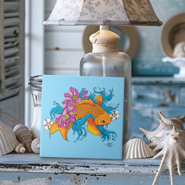 Koi Fish Lotus Chery Blossoms (Criador carregado)