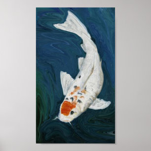 "Koi" Fish Oil Reproduction Art Impressão