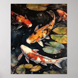 Koi Fish Pond Art Impressão