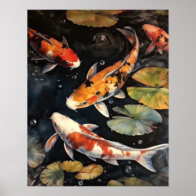 Koi Fish Pond Art Impressão (Frente)