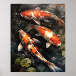 Koi Fish Pond Art Impressão