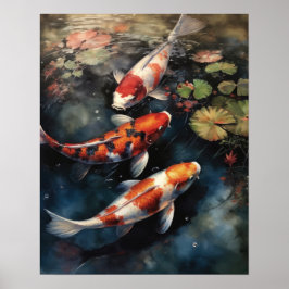 Koi Fish Pond Art Impressão