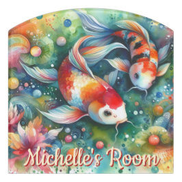 Koi Fish Whimsical Watercolor Personalized