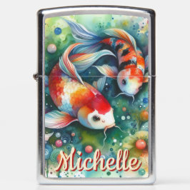 Koi Fish Whimsical Watercolor Personalized