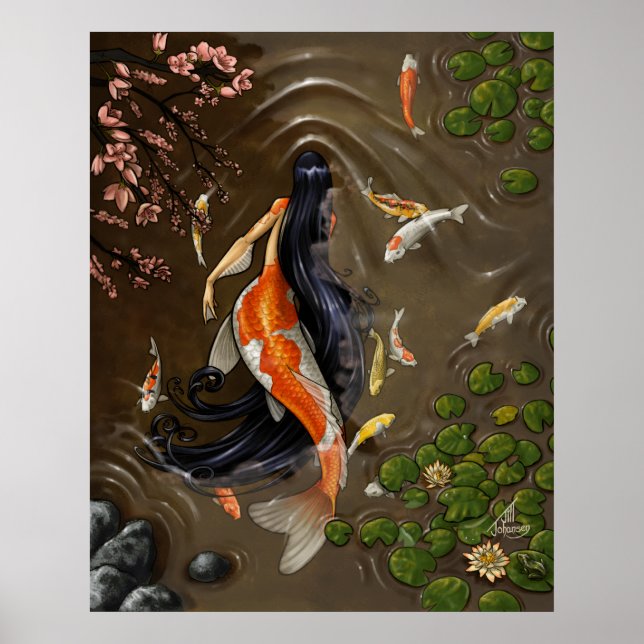 Koi Mermaid Impressão (Frente)