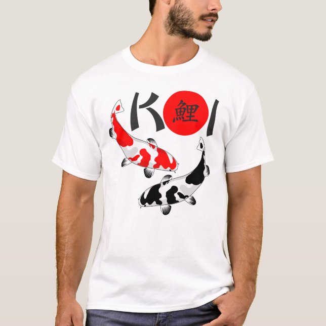 KOI - Nishikigoi Bekko - Camiseta 1 - preto vermel (Frente)