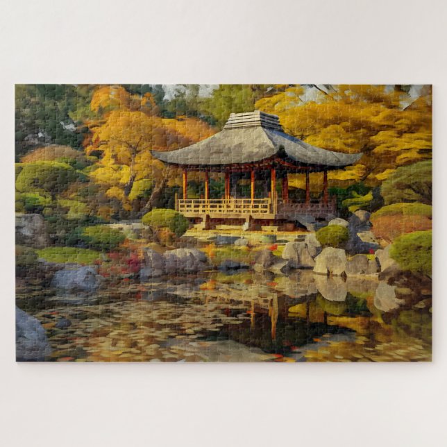 Koi Pond Japonês, Quebra-cabeça para Adultos (Horizontal)