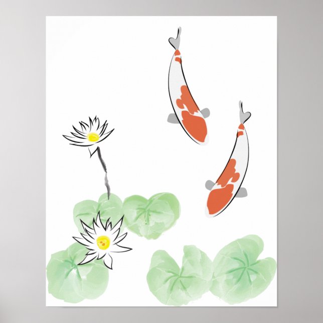 Koi Pond - Poster de fundo branco (Frente)