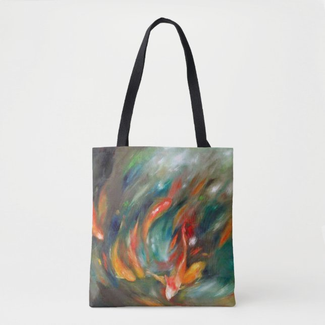 Koi Storm - Tote Bag Personalizado com Impressão T (Frente)