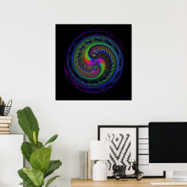 Koi Yin Yang Fractal Impressão