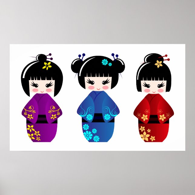 Kokeshi dolls poster (Frente)