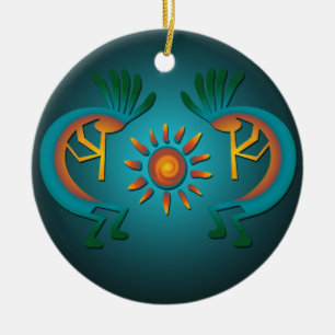 Kokopelli com Enfeites de natal Sun Teal Design
