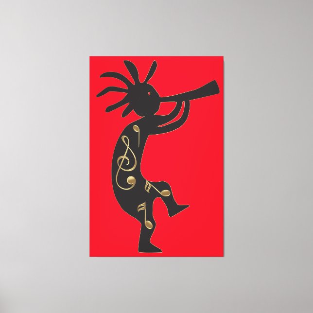 Kokopelli e Music Canvas Print (Frente)