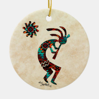 KOKOPELLI JOGANDO O ORNAMENTO CERÂMICO FLUTO