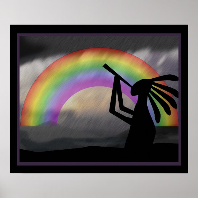 Kokopelli Rainbow Impressão (Frente)