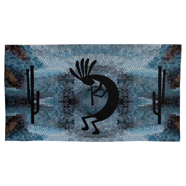 Kokopelli Southwest Desert Mosaico Blue King (Frente)