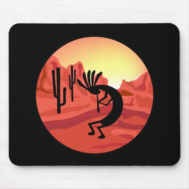 Kokopelli Southwest Sunset Mousepad (Frente)
