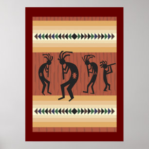 Kokopelli Tribal Poster Impressão