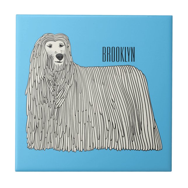 Komondor dog cartoon illustration (Frente)