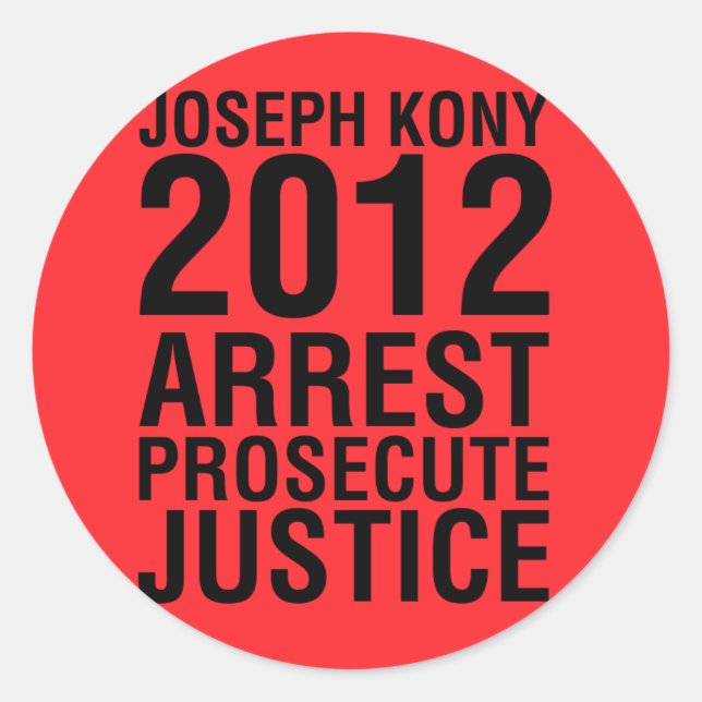 Kony2012 Detenção de adesivo redondo do processo j (Frente)