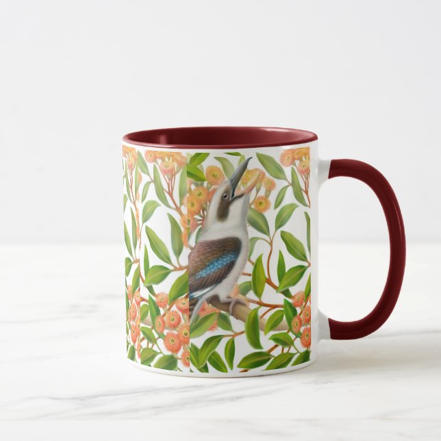 Kookaburra de riso na caneca da árvore de goma (Direita)