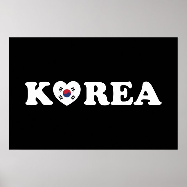 Korea Love Heart Flag Poster (Frente)