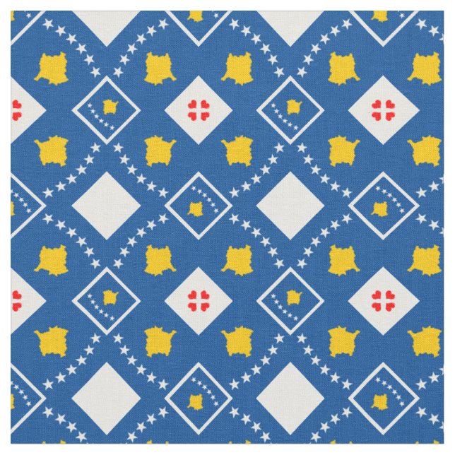 Kosovo Flag & Kosovo Trendy Tecido / moda (Detalhe)