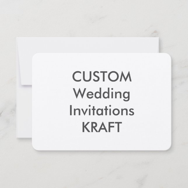 KRAFT 100lb 5" x 3,5" Convites de casamento (Frente)
