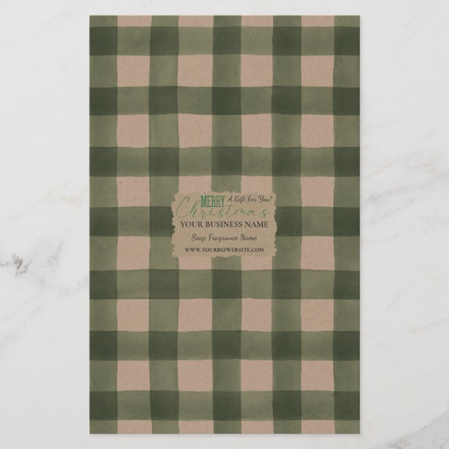 Kraft Buffalo Check Soap Wrap - Folheto (Frente)