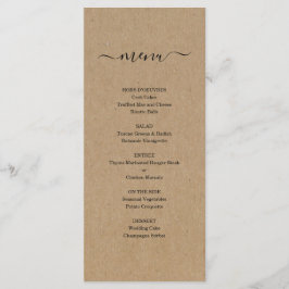 Kraft Menu para Casamento ou outra Ocasião Especia