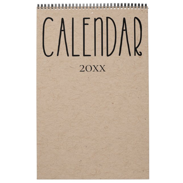 Kraft Russo Moderno com Calendário Negro (Capa)
